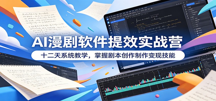 AI漫剧软件提效实战营：十二天系统教学，掌握剧本创作制作变现技能-千城资源网