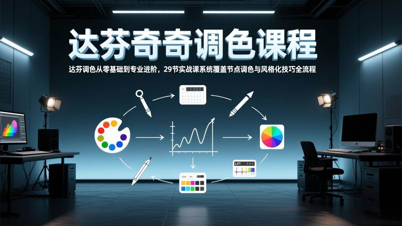 （17484期）达芬奇调色从零基础到专业进阶，29节实战课系统覆盖节点调色与风格化技巧全流程-千城资源网