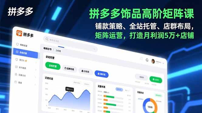 （16915期）拼多多饰品高阶矩阵课，铺款策略、全站托管、店群布局，矩阵运营，打造月利润5万+店铺-千城资源网