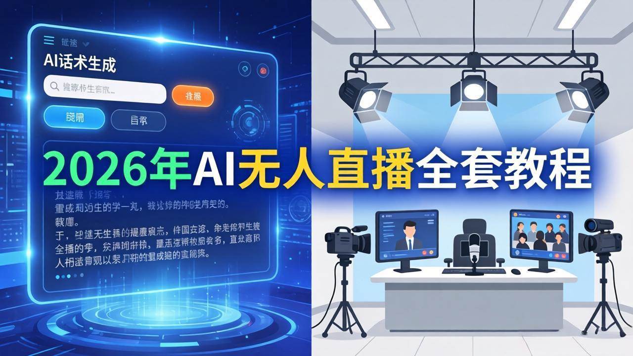 （17953期）2026年AI无人直播全套教程：OBS安装+软件配置+直播间搭建+话术生成+一键开播实操-千城资源网