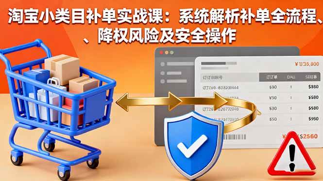 （16239期）淘宝小类目补单实战课：系统解析补单全流程、降权风险及安全操作-千城资源网