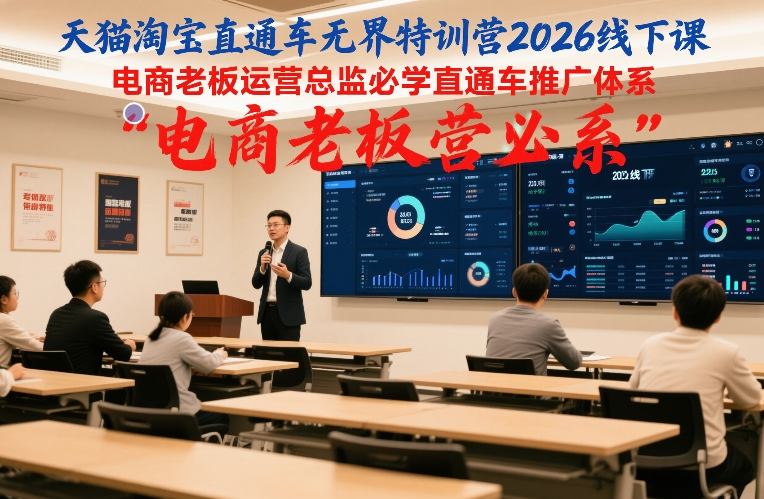 天猫淘宝直通车无界特训营2026线下课，电商老板运营总监必学直通车推广体系-千城资源网