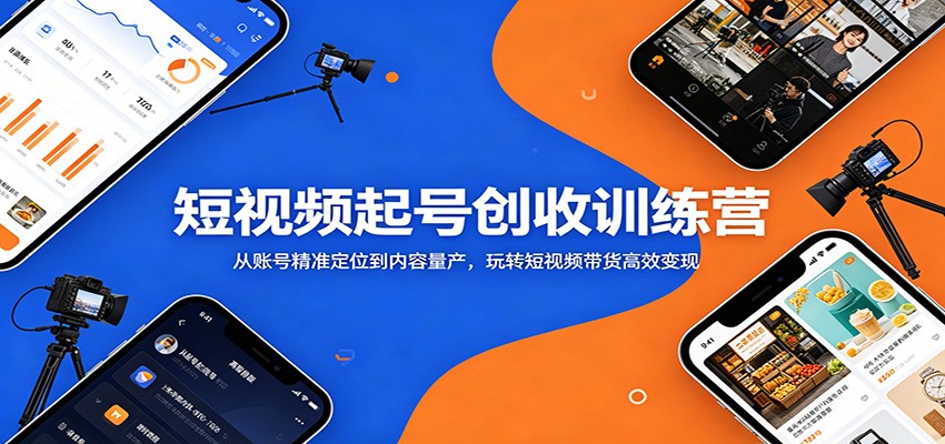 短视频起号创收训练营：从账号精准定位到内容量产，玩转短视频带货高效变现-千城资源网