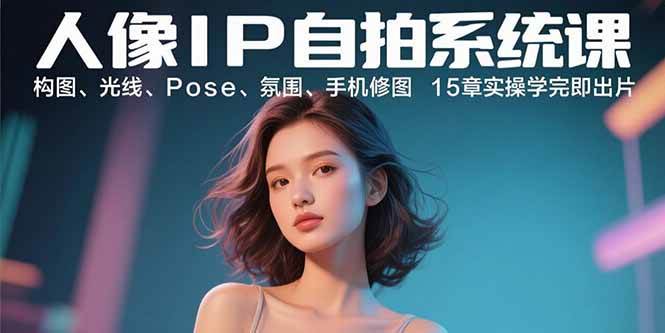 （15920期）人像IP自拍系统课：构图、光线、Pose、氛围、手机修图 15章实操学完即出片-千城资源网