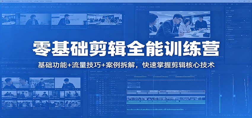 零基础剪辑全能训练营：基础功能+流量技巧+案例拆解，快速掌握剪辑核心技术-千城资源网
