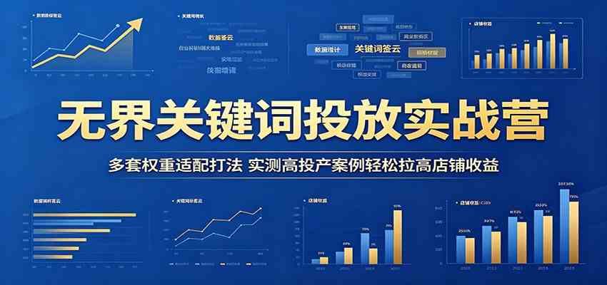 无界关键词投放实战营：多套权重适配打法，实测高投产案例轻松拉高店铺收益-千城资源网