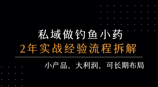 私域做钓鱼小药 每单利润3张+ 详细流程拆解-千城资源网