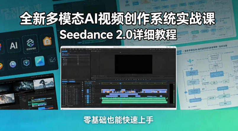 全新多模态AI视频创作系统实战课，Seedance 2.0详细教程，零基础也能快速上手-千城资源网