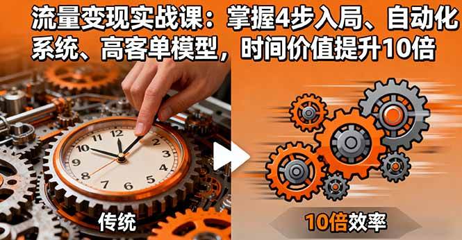 （16197期）流量变现实战课：掌握4步入局、自动化系统、高客单模型，时间价值提升10倍-千城资源网