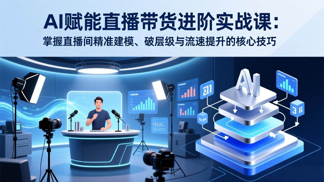 （17405期）AI赋能直播带货进阶实战课：掌握直播间精准建模、破层级与流速提升的核心技巧-千城资源网