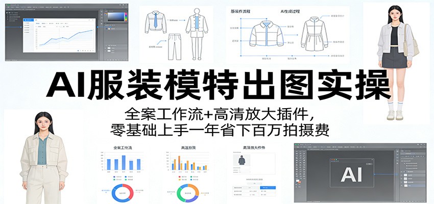 AI服装模特出图实操：全案工作流+ 高清放大插件，零基础上手一年省下百万拍摄费-千城资源网