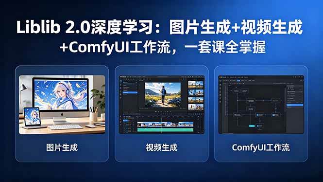 （18349期）Liblib 2.0深度学习：图片生成+视频生成+ComfyUI工作流，一套课全掌握-千城资源网