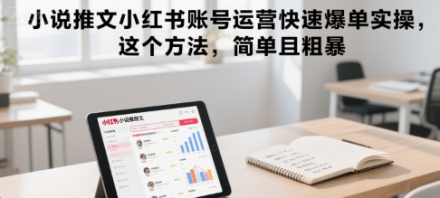 小说推文小红书账号运营快速爆单实操，这个方法，简单且粗暴-千城资源网