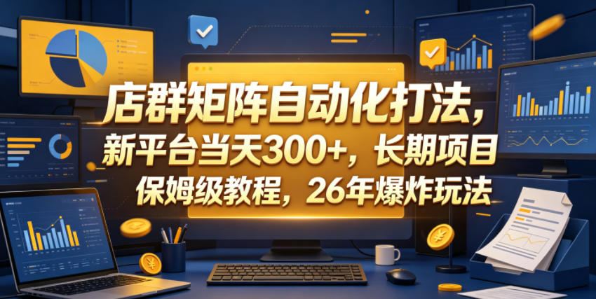 店群矩阵自动化打法，新平台当天300+，长期项目，保姆级教程，26年爆炸玩法【揭秘】-千城资源网