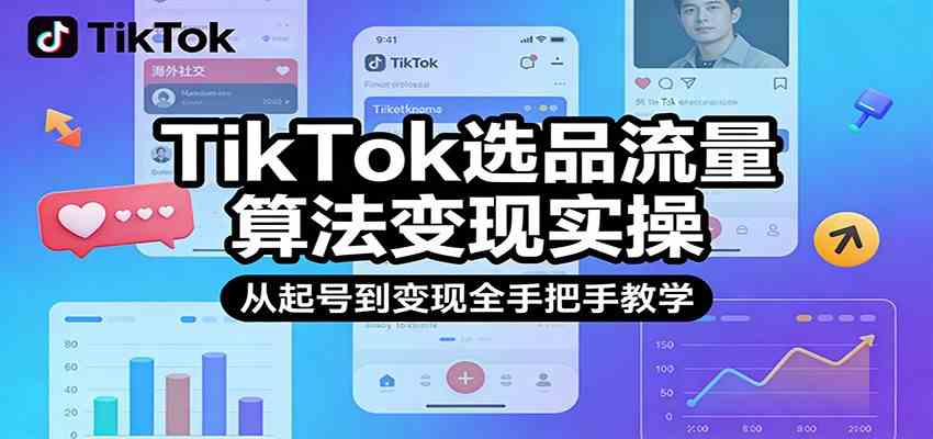 TikTok选品流量算法变现实操，从起号到变现全手把手教学-千城资源网