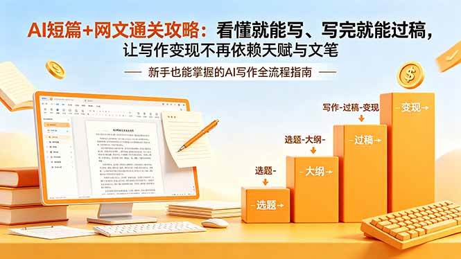 （18485期）AI短篇+网文通关攻略-更新4月：看懂就能写、写完就能过稿，让写作变现不再依赖天赋与文笔-千城资源网