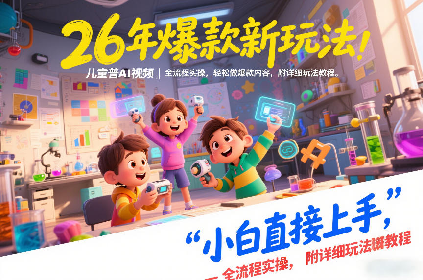 26年爆款新玩法，儿童科普AI视频，全流程实操，轻松做爆款内容，小白直接上手，附详细玩法教程-千城资源网