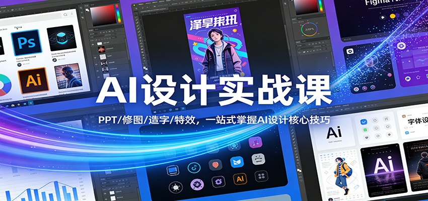 AI设计实战课：PPT/修图/造字/特效，一站式掌握AI设计核心技巧-千城资源网