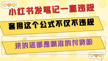 小红书发笔记一直违规，套用这个公式不仅不违规，来的还都是精准的付费粉-千城资源网