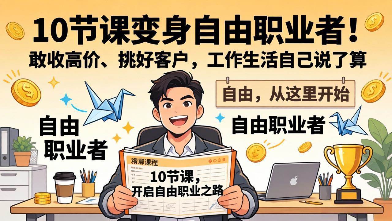 （17663期）10 节课变身自由职业者！敢收高价、挑好客户，工作生活自己说了算-千城资源网