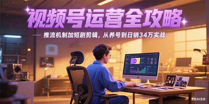 （15217期）2025视频号运营全攻略，推流机制加短剧剪辑，从养号到日销34万实战-千城资源网