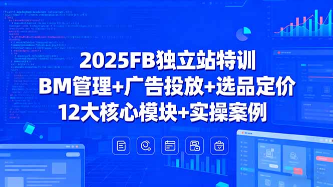 2025FB独立站特训，BM管理+广告投放+选品定价，12大核心模块+实操案例-千城资源网