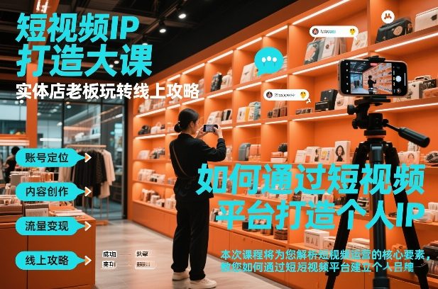 短视频ip打造大课，实体店老板玩转线上攻略-千城资源网