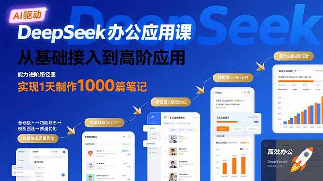 （15754期）DeepSeek办公应用课：从基础接入到高阶应用，实现1天制作1000篇笔记-千城资源网