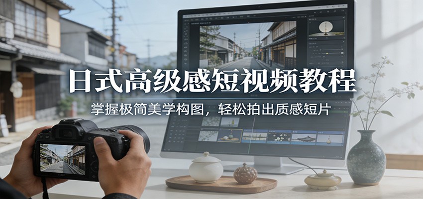 日式高级感短视频教程：掌握极简美学构图，轻松拍出质感短片-千城资源网