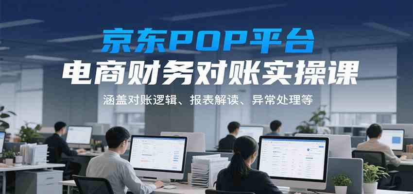 京东POP平台电商财务对账实操课，涵盖对账逻辑、报表解读、异常处理等-千城资源网