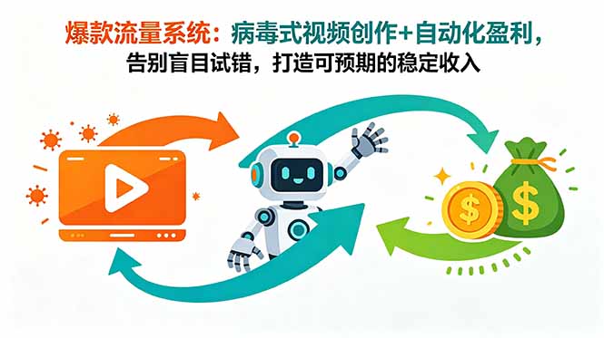 爆款流量系统：病毒式视频创作+自动化盈利，告别盲目试错，打造可预期的稳定收入-千城资源网