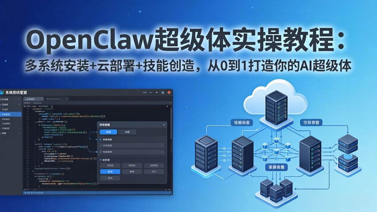 （17603期）OpenClaw-小龙虾 超级体实操教程：多系统安装+云部署+技能创造，从0到1打造你的AI超级体-千城资源网