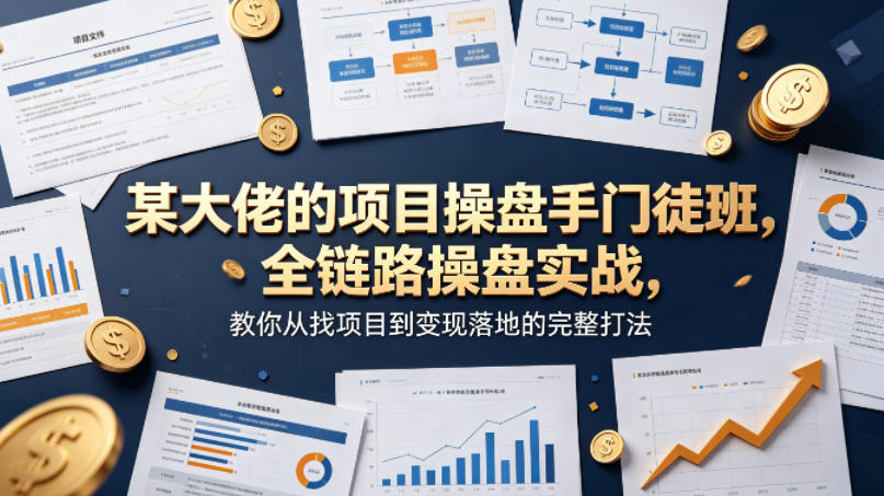 某大佬的项目操盘手门徒班，全链路操盘实战，教你从找项目到变现落地的完整打法-千城资源网