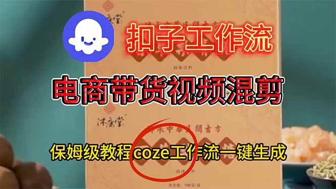 （16669期）电商带货视频一键混剪，保姆级都系COZE工作流一键生成-千城资源网