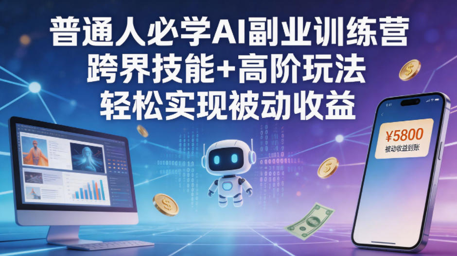 普通人必学AI副业训练营跨界技能+高阶玩法轻松实现被动收益-千城资源网