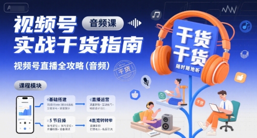 视频号实战干货指南，视频号直播全攻略（音频）-千城资源网