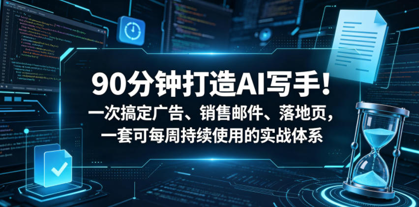 90分钟打造AI写手！一次搞定广告、销售邮件、落地页，一套可每周持续使用的实战体系【原创双语字幕】-千城资源网
