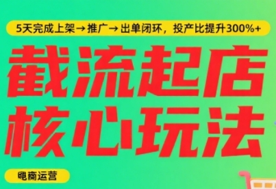 淘宝截流快速起店玩法，掌握暴力快速起店的流程，5天完成上架-推广-出单闭环-千城资源网