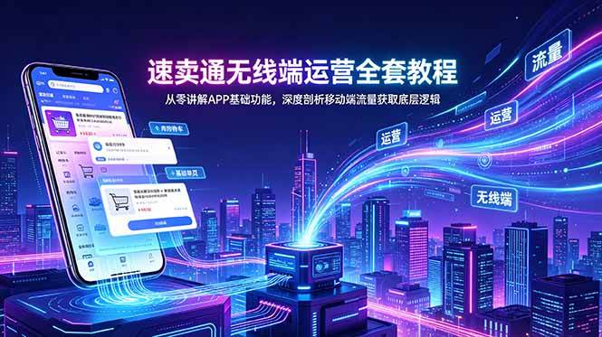 （18904期）速卖通无线端运营全套教程，从零讲解APP基础功能，深度剖析移动端流量获取底层逻辑-千城资源网