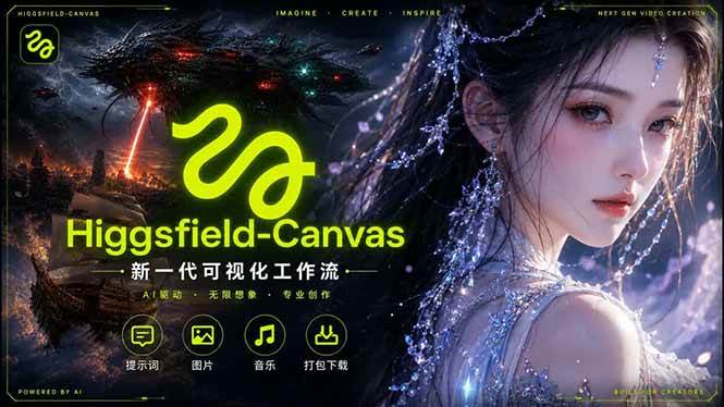 （18502期）Higgsfield Canvas AI视频制作详解，节点式工作流搭建，重构新式视频创作完整教程-千城资源网
