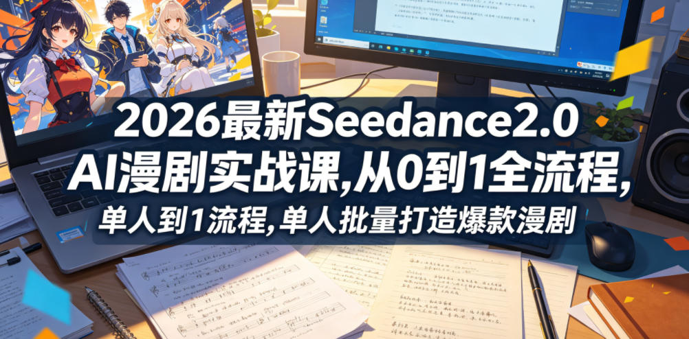2026最新Seedance2.0 AI漫剧实战课,，从0到1全流程，单人批量打造爆款漫剧-千城资源网
