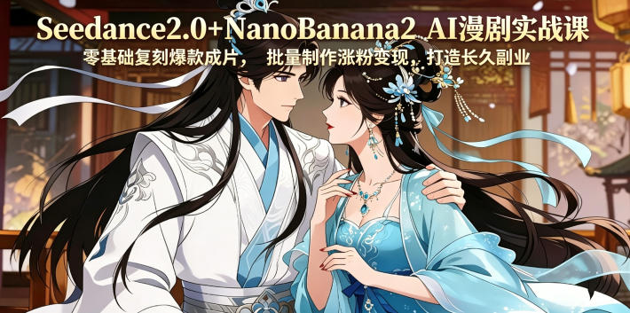 Seedance2.0+NanoBanana2 AI漫剧实战课，零基础复刻爆款成片涨粉变现，打造长久副业收益-千城资源网
