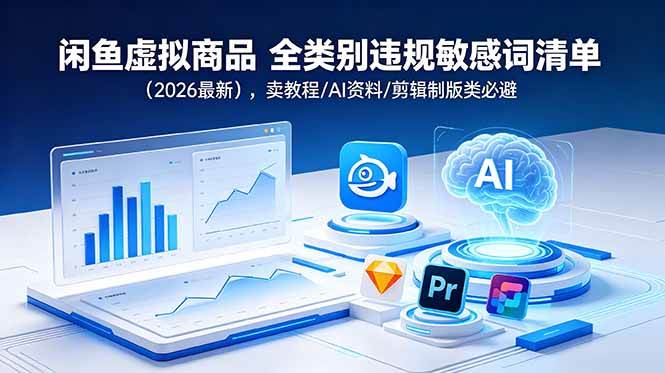 （18961期）闲鱼虚拟商品 全类别违规敏感词清单（2026最新），卖教程/AI资料/剪辑制版类必避-千城资源网