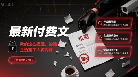 最新付费文：我的这些提醒，的确是透露了太多内幕-千城资源网