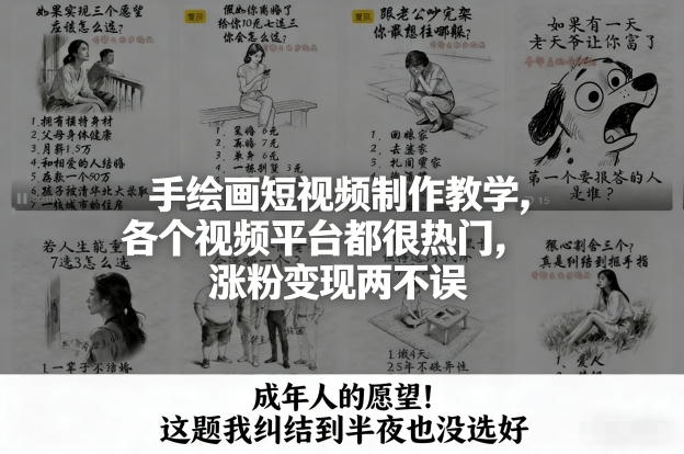 手绘画短视频制作教学,各个视频平台都很热门,涨粉变现两不误 手绘画短视频制作教学,各个视频平台都很热门,涨粉变现两不误