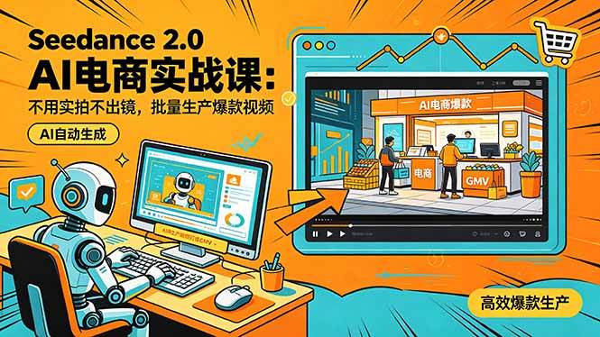 （18433期）Seedance 2.0 AI电商实战课：不用实拍不出镜，批量生产爆款视频打爆GMV-千城资源网