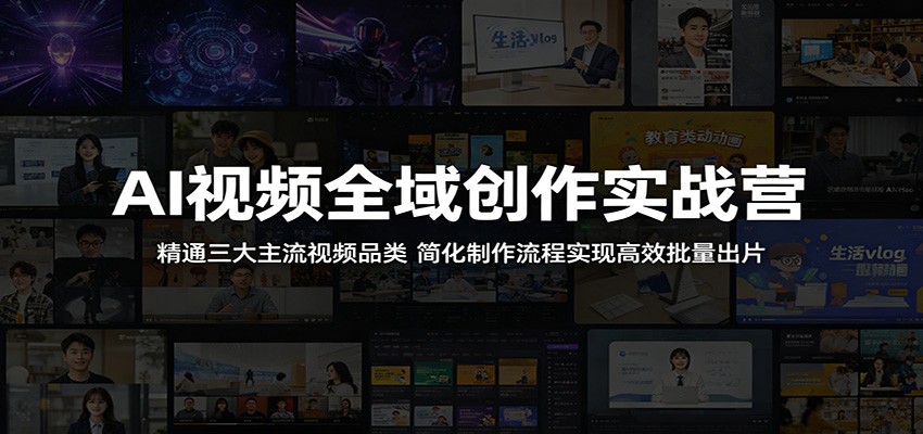 AI视频全域创作实战营：精通三大主流视频品类，简化制作流程实现高效批量出片-千城资源网