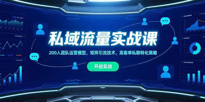 （15403期）私域流量实战课，200人团队运营模型，矩阵引流技术，高客单私聊转化策略-千城资源网