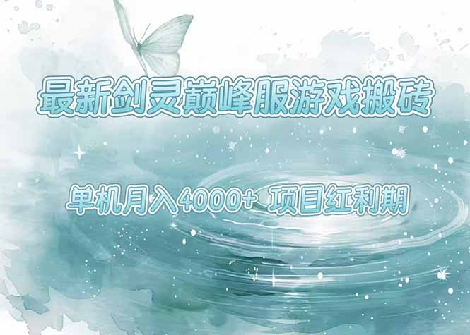 最新剑灵巅峰服游戏搬砖，项目红利期，单机稳定4000+操作简单好上手-千城资源网