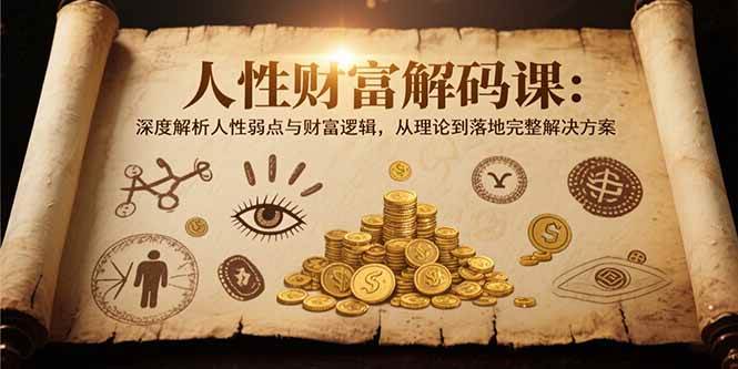 （15434期）人性财富解码课6.0：深度解析人性弱点与财富逻辑，理论到落地完整解决方案-千城资源网